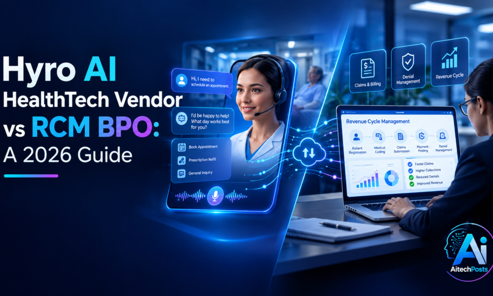 Healthcare organizations are under growing pressure to improve patient access, reduce administrative workload, control operating costs, and make revenue cycle processes more efficient. As a result, many providers are evaluating two very different outsourcing and automation models: AI-powered healthcare technology platforms and traditional revenue cycle management business process outsourcing. That is where the comparison between Hyro AI HealthTech Vendor vs RCM BPO becomes important. At first glance, the two approaches may appear to solve similar healthcare administration problems. In reality, they operate differently. A HealthTech AI vendor such as Hyro is generally associated with conversational automation designed to handle patient-facing interactions and repetitive administrative workflows. An RCM BPO, on the other hand, relies primarily on outsourced teams, processes, technology, and revenue cycle expertise to perform functions such as billing, coding, claims processing, collections, eligibility verification, and denial management. For healthcare leaders considering automation or outsourcing in 2026, understanding these differences is essential. The best approach depends on the workflow being improved, the level of human involvement required, integration capabilities, operating costs, compliance requirements, and the organization's broader digital transformation strategy. This guide explains the Hyro AI HealthTech Vendor vs RCM BPO comparison in detail. What Is a HealthTech AI Vendor? A healthcare AI technology vendor develops software that uses artificial intelligence to automate or enhance clinical and administrative interactions. In patient access environments, AI systems may support tasks such as appointment-related questions, frequently asked questions, basic navigation, call handling, patient routing, and other repetitive administrative conversations. Platforms in this category are often designed to work across communication channels such as voice, websites, chat interfaces, and messaging environments. The central idea is automation. Instead of assigning every routine request to a human agent, healthcare organizations can use AI to handle predictable interactions automatically while directing more complicated situations to employees. For example, a patient might contact a healthcare organization to ask about appointment availability, office hours, preparation instructions, or another common administrative matter. An AI-powered conversational system may answer or route that request without requiring a staff member to manage the entire interaction. That model differs significantly from traditional outsourcing. What Is an RCM BPO? RCM stands for Revenue Cycle Management, while BPO means Business Process Outsourcing. An RCM BPO provider performs some or all revenue-cycle-related activities on behalf of hospitals, physician groups, clinics, health systems, or other healthcare organizations. These activities can include: RCM Function Typical Responsibility Patient registration Capturing demographic and insurance details Eligibility verification Confirming insurance coverage Medical coding Translating services into billable codes Charge entry Recording services for billing Claims submission Sending claims to insurers Payment posting Recording payer and patient payments Denial management Investigating and correcting denied claims Accounts receivable Following unpaid claims Patient billing Managing patient financial responsibility Revenue reporting Monitoring financial performance Unlike a primarily software-driven AI vendor, an RCM BPO typically combines technology with trained human teams. The provider may effectively become an extension of the healthcare organization's billing or administrative department. Hyro AI HealthTech Vendor vs RCM BPO: The Core Difference The simplest way to understand the Hyro AI HealthTech Vendor vs RCM BPO comparison is to look at their primary operating models. A HealthTech AI vendor generally provides technology that automates interactions and workflows. An RCM BPO generally provides people, processes, operational expertise, and supporting technology to perform outsourced revenue cycle work. Therefore, the two options should not automatically be viewed as direct substitutes. They can solve different parts of the healthcare administrative environment. Area HealthTech AI Vendor RCM BPO Primary model Software automation Outsourced operations Main resource AI technology Human teams + technology Patient interaction Often strong focus Depends on service scope Revenue cycle processing Usually limited or workflow-specific Core specialization Scaling repetitive requests High potential Requires staffing capacity Complex judgment Human escalation often required Human specialists manage cases Implementation Integration-focused Transition and operational setup Cost structure Commonly technology/service licensing Commonly service or transaction-based Main objective Automate workflows Perform operational work These distinctions are critical when evaluating potential healthcare partners. How Conversational AI Can Support Healthcare Organizations One of the strongest use cases for healthcare AI is handling repetitive interactions. Healthcare call centers and access teams frequently receive large volumes of similar questions. When staff must manually answer every inquiry, the workload can become difficult to manage. Conversational AI may help automate common requests and make information available outside normal staffing hours. Typical use cases may include: Appointment Support Patients frequently contact providers to schedule, modify, confirm, or ask questions about appointments. AI-assisted systems can potentially reduce the number of basic requests that require human intervention. Frequently Asked Questions Healthcare organizations receive recurring questions about locations, departments, preparation instructions, visiting policies, services, and operating hours. Automating these inquiries can allow staff members to focus on cases requiring more personal attention. Patient Navigation Large health systems can be difficult to navigate. Conversational interfaces may help users locate departments, services, resources, or appropriate contact points. Contact Center Automation Voice-based AI can potentially handle routine incoming conversations or collect information before transferring a patient to a live representative. This creates a fundamentally different value proposition from an RCM BPO. The AI system is not necessarily replacing the complete revenue cycle operation. Instead, it may reduce repetitive administrative workload surrounding patient access and communication. What an RCM BPO Handles Better Revenue cycle operations involve many processes that extend beyond answering questions. Claims must be created correctly, documentation must support billing, coding must be accurate, payer requirements must be followed, denials must be investigated, and unpaid accounts require follow-up. These activities frequently require specialized knowledge and human judgment. An experienced RCM BPO may support areas such as: Medical Billing The provider manages the process of converting healthcare services into claims and submitting them to payers. Coding Support Qualified coding professionals can review medical documentation and assign appropriate codes. Denial Management Rejected or denied claims may require investigation, correction, supporting documentation, payer communication, or appeals. Accounts Receivable Follow-Up Outstanding claims often require ongoing communication with insurance companies. Payment Processing Revenue cycle teams may reconcile payments, contractual adjustments, patient responsibility, and payer responses. Patient Financial Services Some BPO providers also manage billing questions, statements, payment arrangements, or other financial communications. These workflows demonstrate why an RCM BPO cannot be reduced to a simple technology product. Its value is usually tied to operational execution and domain expertise. Hyro AI HealthTech Vendor vs RCM BPO for Cost Efficiency Cost is one of the first areas executives evaluate. However, comparing only the quoted price can be misleading. An AI platform and an RCM outsourcing agreement may have completely different pricing structures and financial objectives. A HealthTech AI platform may require expenses related to software licensing, deployment, integration, support, configuration, and ongoing optimization. An RCM BPO may charge based on collections, transactions, full-time resources, claims volume, service scope, or another commercial structure. The financial question should therefore be: What operational cost or workload is each solution designed to reduce? If an organization has a large volume of repetitive patient inquiries, AI automation may help reduce the cost per interaction. If an organization lacks internal billing resources or struggles with claims and accounts receivable, an RCM BPO could provide greater operational value. Cost should be evaluated against the specific process being transformed. Scalability: AI vs Outsourced Teams Scalability is another important part of the Hyro AI HealthTech Vendor vs RCM BPO discussion. Software-based automation can often handle increasing volumes without requiring staff growth at the same rate. This can be particularly valuable when demand changes unexpectedly. For example, appointment campaigns, seasonal demand, service disruptions, or public health events may create sudden increases in incoming patient questions. An AI system may be able to absorb more routine interactions if the workflows have already been configured. RCM outsourcing scales differently. Additional transaction volumes may require more operational capacity, process changes, automation, or staffing. However, the BPO model has an advantage when cases become complicated. Trained specialists can investigate unique problems that are difficult to handle through standardized automation. Therefore, scalability should not simply be measured by transaction volume. Organizations should also consider workflow complexity. Integration Requirements Technology integration can strongly influence the success of healthcare automation. An AI platform may need to connect with systems such as: System Why Integration Matters EHR Patient and clinical workflow connectivity Scheduling platform Appointment availability and changes CRM Patient communication history Contact center Voice routing and agent escalation Knowledge base Accurate organizational information Patient portal Self-service workflows Authentication systems Secure access when necessary Without strong integration, automation may become another disconnected tool. RCM BPO integrations can be equally complex. The outsourced provider may require access to practice management systems, EHR platforms, clearinghouses, payer portals, billing software, documentation, and financial reporting systems. For both models, technical compatibility should be evaluated before signing a contract. Human Involvement Remains Important AI can automate predictable tasks, but healthcare administration contains many exceptions. A patient may have an unusual scheduling situation. A claim may be denied for a complicated payer-specific reason. Documentation may be incomplete. An insurance policy may require manual verification. These cases require judgment. The most practical healthcare operating models therefore combine automation with human escalation. For conversational AI, the system should have clear rules for transferring sensitive or complex conversations to trained employees. For RCM outsourcing, technology and automation can support employees while specialists handle situations requiring interpretation or payer interaction. The real question is not simply AI versus people. It is how AI and people should work together. Compliance, Privacy, and Security Considerations Healthcare organizations should carefully evaluate compliance and security regardless of which model they choose. Any vendor handling protected health information or accessing healthcare systems may introduce privacy and security considerations. Healthcare decision-makers should evaluate issues such as data access, encryption, authentication, audit controls, retention practices, subcontractors, business associate agreements when applicable, incident response procedures, and relevant security certifications or assessments. An RCM BPO may have substantial access to clinical, billing, insurance, and patient financial information. Similarly, an AI vendor that interacts directly with patients may process sensitive information depending on how the system is configured. Security evaluation should therefore be part of vendor selection rather than an afterthought. Implementation Differences Implementation provides another major distinction in the Hyro AI HealthTech Vendor vs RCM BPO comparison. Deploying AI generally involves configuring workflows, defining knowledge sources, integrating systems, testing conversations, setting escalation paths, and monitoring performance. Moving work to an RCM BPO usually involves operational transition. The healthcare organization may need to transfer processes, provide system access, document standard operating procedures, establish reporting requirements, define service levels, train outsourced teams, and coordinate the transition from internal operations. Both approaches require preparation, but the nature of the work is different. How to Measure HealthTech AI Performance Healthcare organizations should establish measurable objectives before implementing AI. Relevant metrics can include: Metric What It Shows Automation rate Percentage of interactions completed without human involvement Containment rate Requests resolved within the automated channel Transfer rate Percentage requiring human escalation Response time How quickly users receive assistance Call deflection Reduction in calls reaching live agents Patient satisfaction User experience with automated support Availability Reliability of the service Error rate Frequency of incorrect or failed interactions Organizations should avoid focusing only on automation volume. An automated interaction that gives incomplete information does not necessarily represent a successful outcome. Quality and patient experience matter as much as efficiency. How to Measure RCM BPO Performance Revenue cycle outsourcing requires a different set of KPIs. Important metrics may include: Metric Purpose Clean claim rate Measures claims submitted successfully without correction Days in A/R Indicates how quickly payments are collected Denial rate Tracks payer rejection or denial trends First-pass resolution Shows claims paid without rework Collection rate Measures revenue collection effectiveness Coding accuracy Evaluates coding quality A/R aging Identifies older unpaid balances Turnaround time Measures operational speed These metrics show why directly comparing an AI platform with an RCM BPO using identical KPIs would be inappropriate. Each serves a different operational purpose. When a HealthTech AI Vendor May Be Appropriate A conversational healthcare AI platform may be worth evaluating when an organization experiences high patient interaction volumes and wants to expand self-service capabilities. Potential situations include overloaded contact centers, repetitive patient questions, long wait times, high after-hours demand, limited staffing availability, or a desire to offer digital-first communication. The objective in these cases is generally automation rather than full revenue cycle outsourcing. When an RCM BPO May Be Appropriate An RCM BPO may be suitable when the challenge is primarily financial or operational. Examples can include growing accounts receivable, billing staff shortages, coding backlogs, high denial volumes, inconsistent follow-up, difficulty managing payer requirements, or the need to reduce the administrative burden of billing operations. Here, the organization is not merely buying technology. It is transferring responsibility for defined business processes to an external partner. Can Healthcare Organizations Use Both? Yes. In many situations, these models can complement one another rather than compete. Consider a health system that wants to automate patient access while outsourcing portions of its billing operation. Conversational AI could potentially manage routine appointment and information requests. Meanwhile, an RCM BPO could manage claims processing, payment posting, denial follow-up, and accounts receivable. A patient question involving billing might first enter through an automated communication channel and then be routed to the appropriate financial services team when necessary. This hybrid approach reflects a broader healthcare technology trend: automation handles predictable volume while specialists manage complexity. Questions to Ask Before Choosing a Vendor Before deciding between a HealthTech AI platform and an RCM BPO, healthcare leaders should define the actual problem. Key questions include: Question Why It Matters Which process needs improvement? Prevents buying the wrong solution Is the challenge patient access or revenue cycle performance? Determines vendor category How much work is repetitive? Identifies automation potential How many cases require human judgment? Determines staffing needs Which systems require integration? Reveals implementation complexity What patient data will the vendor access? Supports security assessment How will success be measured? Establishes performance expectations What happens during escalation? Protects patient experience Who owns ongoing optimization? Clarifies responsibilities What is the full cost of implementation? Avoids incomplete ROI calculations These questions create a more useful evaluation framework than simply comparing product features. Hyro AI HealthTech Vendor vs RCM BPO: Which Model Solves Which Problem? The strongest conclusion from the Hyro AI HealthTech Vendor vs RCM BPO comparison is that these models address different healthcare challenges. A HealthTech AI vendor is primarily an automation solution. Its value is generally associated with reducing repetitive interactions, improving self-service, supporting patient access, and allowing employees to focus on more complex work. An RCM BPO is primarily an operational outsourcing solution. Its value comes from transferring revenue cycle responsibilities to specialized teams supported by technology and structured processes. Healthcare organizations should therefore avoid framing the decision as simply choosing one over the other. Instead, they should identify where the operational bottleneck exists. If the bottleneck is repetitive patient communication, conversational AI may deserve attention. If the problem lies in billing, claims, denials, collections, or accounts receivable, an RCM BPO may be more relevant. If both problems exist, a combined approach may be appropriate. Frequently Asked Questions What is the main difference between a HealthTech AI vendor and an RCM BPO? A HealthTech AI vendor primarily provides software-driven automation, while an RCM BPO primarily performs outsourced revenue cycle operations using people, processes, and technology. Can AI completely replace an RCM BPO? Not necessarily. RCM includes complex activities such as coding, denial investigation, payer communication, appeals, and accounts receivable management. AI may automate portions of these workflows, but many cases still require specialized human involvement. What type of healthcare organization can benefit from conversational AI? Hospitals, health systems, clinics, physician groups, specialty networks, and other organizations dealing with large volumes of repetitive patient interactions may benefit from evaluating conversational AI. What problems does an RCM BPO typically solve? RCM BPO providers commonly address billing workload, coding support, claims management, payment posting, denials, accounts receivable follow-up, and patient financial services. Is AI more scalable than BPO? AI may scale repetitive digital or voice interactions efficiently because additional volume does not necessarily require proportional staffing growth. BPO operations can also scale, but complex processes may require additional human capacity. Can an AI vendor and RCM BPO work together? Yes. A healthcare organization can use AI for patient-facing automation while using an RCM partner for back-office financial operations. What should healthcare organizations check before selecting an AI vendor? Organizations should evaluate integrations, security, privacy, workflow accuracy, escalation processes, performance reporting, implementation requirements, vendor support, and total cost. Conclusion The Hyro AI HealthTech Vendor vs RCM BPO discussion represents a larger change occurring across healthcare administration in 2026: organizations are deciding which tasks should be automated, which should remain human-led, and which should be outsourced. The two approaches should not automatically be treated as direct competitors. Healthcare AI platforms are built around automation and intelligent interaction. RCM BPO providers are built around operational execution and revenue cycle expertise. The right decision depends on the underlying challenge. Organizations struggling with repetitive patient interactions may investigate conversational AI. Those facing billing, claims, denial, or collection challenges may investigate RCM outsourcing. Larger healthcare systems may ultimately use both models as part of an integrated operating strategy. For decision-makers, the most important step is to begin with workflow analysis rather than vendor selection. Identify the problem, determine how much of the work can realistically be automated, calculate the cost of the current process, define measurable outcomes, and evaluate how technology and human expertise can work together. hyro ai healthtech vendor vs rcm bpo